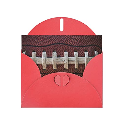 Rote American Football Schnürsenkel, hochwertige Perlenpapier-Grußkarte: 10,2 x 15,2 cm, für Geburtstagskarte, Valentinstag, Hochzeitstag, Abschlussfeier, Einladungskarte usw. von DMORJ