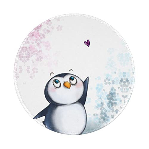 Rundes Mauspad mit Aufschrift "I Love Penguins", 20,3 cm (8 Zoll), für Büro, Laptop, hübsche, trendige Matte, personalisierbare, tragbare Reise-Schreibtischunterlage von DMORJ