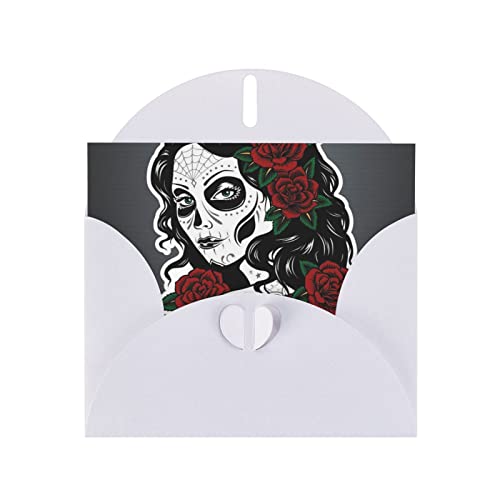Weiße Gothic-Mädchen-Grußkarte, hochwertiges Perlenpapier, 10,2 x 15,2 cm, für Geburtstagskarte, Valentinstag, Hochzeitstag, Abschlussfeier, Einladungskarte usw. von DMORJ