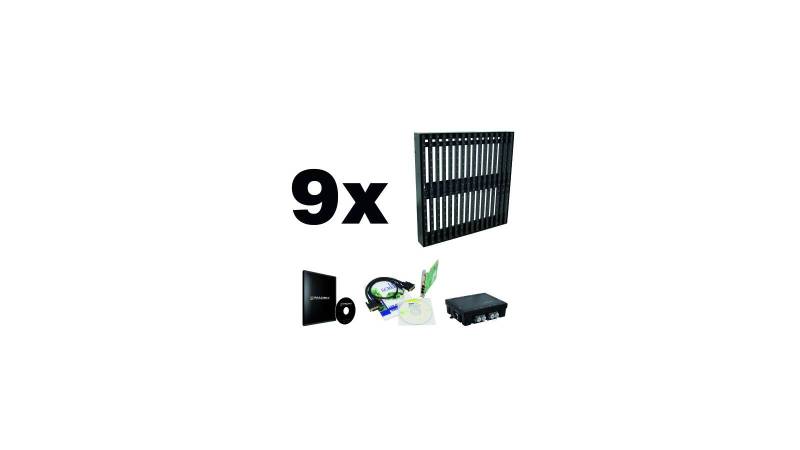 Set OUTDOOR Effektwand 9xPixelMesh+MADRIX von DMT
