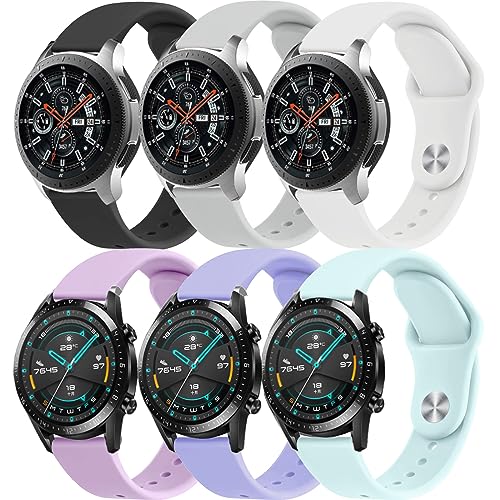 22mm Armband für Samsung Galaxy Watch 3 45mm/Gear S3 Frontier/Classic/Galaxy Watch 46mm,6ST Sport Silikon Uhrenarmband für Garmin vivoactive 4/Venu 2/3,HUAWEI Watch GT/GT2/GT2e/GT3/GT4/4 Pro Band von DMVEIMAL