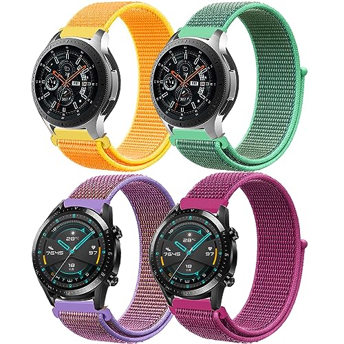 22mm Nylon Armband für Samsung Galaxy Watch 3 Armband 45mm/Galaxy Watch 46mm/Gear S3 Frontier/Classic,4ST Sport Uhrenarmband für Garmin vivoactive 4/Venu 2/3,HUAWEI Watch GT/GT2/GT2e/GT3/GT4 Pro Band von DMVEIMAL