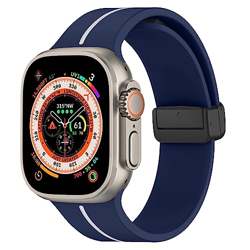 DMVEIMAL Magnet Armband für Apple Watch Armband 40mm 41mm 38mm 44mm 45mm 42mm Herren/Damen,Weich Sport Silikon Band für Apfelband iWatch Series 9/8/7/6/5/4/3/2/SE/Ultra/2 49mm,blau/weiß DMVEIMAL Magnet Armband für Apple Watch Armband 40mm 41mm 38mm 44mm 45mm 42mm Herren/Damen,Weich Sport Silikon Band für Apfelband iWatch Series 9/8/7/6/5/4/3/2/SE/Ultra/2 49mm,blau/weiß von DMVEIMAL