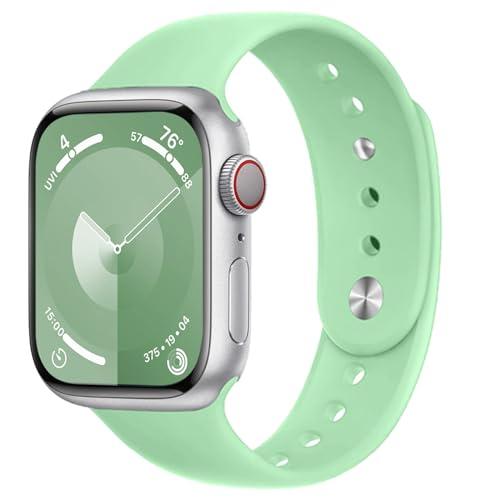 DMVEIMAL Sportarmband für Apple Watch Armband 40mm 41mm 38mm 44mm 45mm 42mm 49mm Herren/Damen,Ersatz Weiches Silikon Band für iWatch Armbänder Apfelband Series 9 8 7 6 5 4 3 se Ultra/2 Strap,Pistazie von DMVEIMAL