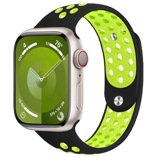 DMVEIMAL Sportarmband für Apple Watch Armband 40mm 41mm 38mm iWatch Armbänder 44mm 45mm 42mm Herren/Damen,Weiches Atmungsaktiv Silikon Band für Apfelband Series 9 8 7 6 5 4 3 Se Ultra/2 49mm Nike+ von DMVEIMAL