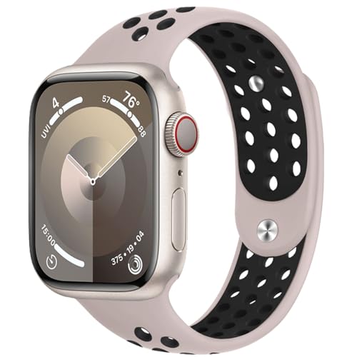 Sportarmband für Apple Watch Armband 40mm 41mm 38mm iWatch Armbänder 46mm 44mm 45mm 42mm Herren/Damen,Weiches Atmungsaktiv Silikon Band für Apfelband Series 10 9 8 7 6 5 4 3 Se Ultra/2 49mm Nike+ Sportarmband für Apple Watch Armband 40mm 41mm 38mm iWatch Armbänder 46mm 44mm 45mm 42mm Herren/Damen,Weiches Atmungsaktiv Silikon Band für Apfelband Series 10 9 8 7 6 5 4 3 Se Ultra/2 49mm Nike+ von DMVEIMAL