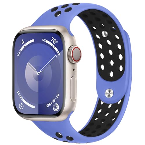 DMVEIMAL Sportarmband für Apple Watch Armband 44mm 45mm 42mm iWatch Armbänder 40mm 41mm 38mm Herren/Damen,Weiches Atmungsaktiv Silikon Band für Apfelband Series 9 8 7 6 5 4 3 Se Ultra/2 49mm Nike+ von DMVEIMAL