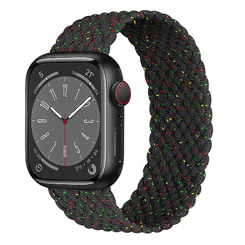 Geflochten Solo Loop für Apple Watch Armband 45mm 44mm Ultra 49mm 42mm 40mm 41mm 38mm Band Herren/Damen,Dehnbarer Nylon Verstellbar Elastisches Strap für Apfelband die iWatch series 8 7 6 5 4 3 2 se von DMVEIMAL