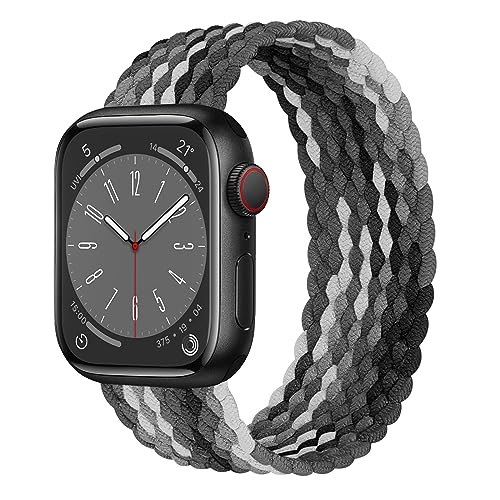 Geflochten Solo Loop für Apple Watch Armband 45mm 44mm Ultra 49mm 42mm 40mm 41mm 38mm Band Herren/Damen,Dehnbarer Nylon Verstellbar Elastisches Strap für Apfelband die iWatch series 8 7 6 5 4 3 2 se von DMVEIMAL