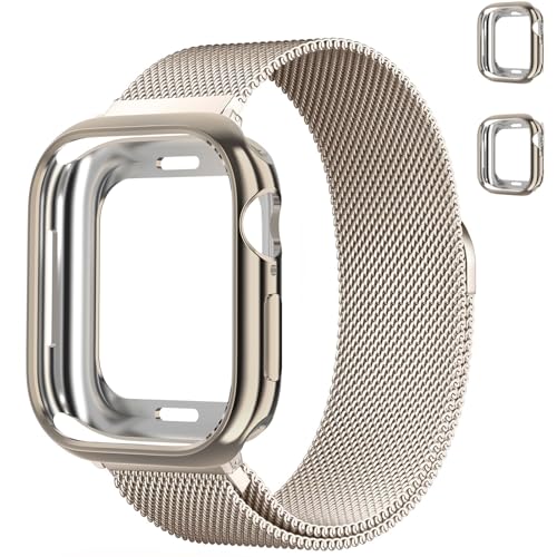 Milanaise Ersatzarmband+Schutzhülle für Apple Watch Armband 40mm 42mm 41mm 44mm 46mm 45mm 49mm Damen/Herren,Magnet Edelstahl Milanese Loop Metall Band+Hülle für Apple Watch SE/2 10 9 8 7 6 5 4 Ultra Milanaise Ersatzarmband+Schutzhülle für Apple Watch Armband 40mm 42mm 41mm 44mm 46mm 45mm 49mm Damen/Herren,Magnet Edelstahl Milanese Loop Metall Band+Hülle für Apple Watch SE/2 10 9 8 7 6 5 4 Ultra von DMVEIMAL