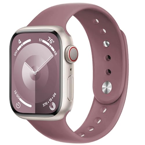 Sportarmband für Apple Watch Armband 40mm 41mm 38mm 44mm 45mm 42mm Herren/Damen,Weiches Silikon Band Ersatzarmband für iWatch Armbänder Apfelband Series 8 7 6 5 4 3 se Ultra 49mm Strap,Kirsche von DMVEIMAL