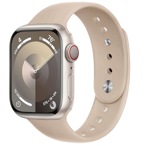 Sportarmband für Apple Watch Armband 40mm 41mm 38mm 44mm 45mm 42mm Herren/Damen,Weiches Silikon Band Ersatzarmband für iWatch Armbänder Apfelband Series 8 7 6 5 4 3 se Ultra 49mm Strap,Küstengrau von DMVEIMAL