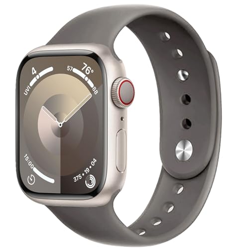 Sportarmband für Apple Watch Armband 40mm 41mm 38mm 44mm 45mm 42mm Herren/Damen,Weiches Silikon Band Ersatzarmband für iWatch Armbänder Apfelband Series 8 7 6 5 4 3 se Ultra 49mm Strap,Nackt von DMVEIMAL