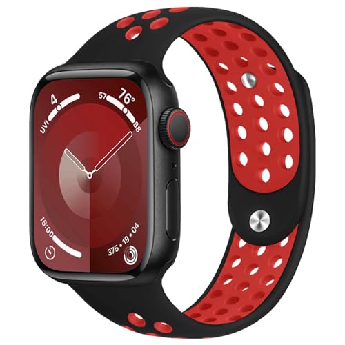 Sportarmband für Apple Watch Armband 40mm 41mm 38mm iWatch Armbänder 46mm 44mm 45mm 42mm Herren/Damen,Weiches Atmungsaktiv Silikon Band für Apfelband Series 10 9 8 7 6 5 4 3 Se Ultra/2 49mm Nike+ Sportarmband für Apple Watch Armband 40mm 41mm 38mm iWatch Armbänder 46mm 44mm 45mm 42mm Herren/Damen,Weiches Atmungsaktiv Silikon Band für Apfelband Series 10 9 8 7 6 5 4 3 Se Ultra/2 49mm Nike+ von DMVEIMAL