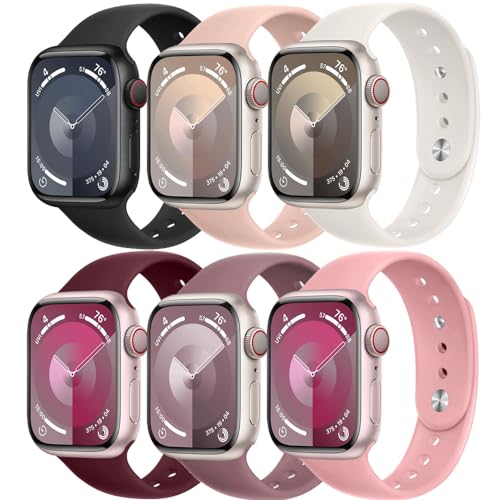 Sportarmband für Apple Watch Armband 40mm 42mm 44mm 46mm 41mm 45mm 49mm 38mm iWatch Armbänder Damen Herren,Weiches Silikon Band Apfelband für Apple Watch SE 2024 Serie 10 9 8 7 6 5 4 3 Ultra/2 Strap Sportarmband für Apple Watch Armband 40mm 42mm 44mm 46mm 41mm 45mm 49mm 38mm iWatch Armbänder Damen Herren,Weiches Silikon Band Apfelband für Apple Watch SE 2024 Serie 10 9 8 7 6 5 4 3 Ultra/2 Strap von DMVEIMAL