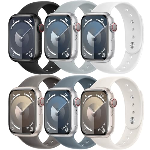 Sportarmband für Apple Watch Armband 40mm 42mm 44mm 46mm 41mm 45mm 49mm 38mm iWatch Armbänder Damen Herren,Weiches Silikon Band Apfelband für Apple Watch SE 2024 Serie 10 9 8 7 6 5 4 3 Ultra/2 Strap Sportarmband für Apple Watch Armband 40mm 42mm 44mm 46mm 41mm 45mm 49mm 38mm iWatch Armbänder Damen Herren,Weiches Silikon Band Apfelband für Apple Watch SE 2024 Serie 10 9 8 7 6 5 4 3 Ultra/2 Strap von DMVEIMAL