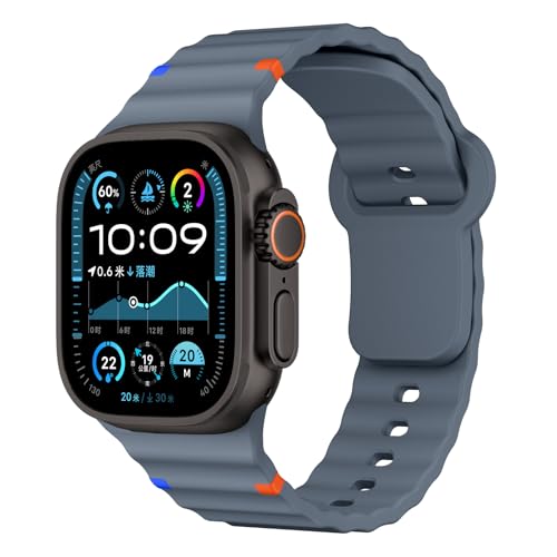 Sportarmband für Apple Watch Ultra 2/Ultra Armband 49mm 46mm 45mm 44mm 42mm 41mm 40mm 38mm iWatch Armbänder Herren Damen,Silikon Apfelband Sport Band für Apple Watch Series 10 9 8 7 6 5 4 3 SE 2nd von DMVEIMAL