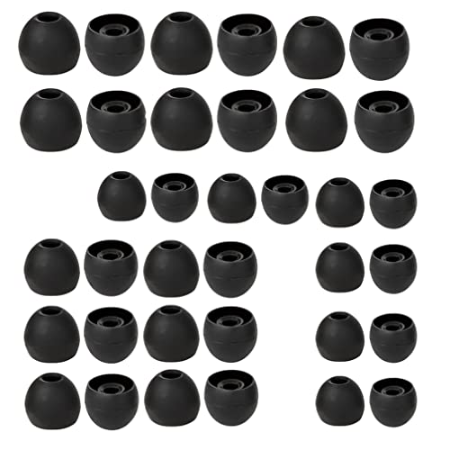 DMZHY 18 Paar Ersatz-Ohrhörerspitzen, Ersatz-Ohrstöpsel, passend für In-Ear-Kopfhörer (Innenloch von 4 mm - 5,5 mm Kopfhörern), Ohrstöpsel, Ersatzteile, Silikon, Schwarz von DMZHY