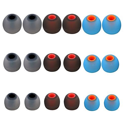 Ohrstöpsel-Abdeckung, Silikon-Ohrstöpsel, Gummispitzen, Ersatz-Ohrstöpsel, Ohrhörerpolster, Ersatz-Ohrpolster, passend für In-Ear-Kopfhörer (Innenloch von 3,8 mm - 5,1 mm Kopfhörern), 9 Paar, S/M/L von DMZHY