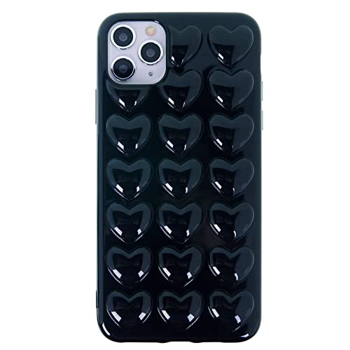 DMaos iPhone 11 Hülle für Frauen, 3D Pop Blase Herz Niedlich Gel Cover, Nette Girly für iPhone11 6,1 Zoll - Schwarz von DMaos