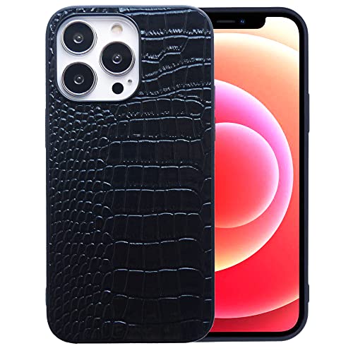 DMaos iPhone 11 Pro Hülle für Damen, Krokodil Synthetische Lackleder Abdeckung, Klassische Mode für iPhone11 Pro 5.8 Zoll - Schwarz von DMaos