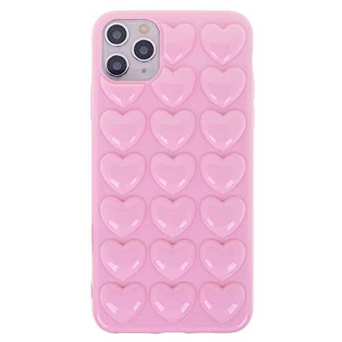 DMaos iPhone 11 Pro Hülle für Frauen, 3D Pop Blase Herz Niedlich Gel Cover, Nette Girly für iPhone11 5,8 Zoll - Pink von DMaos