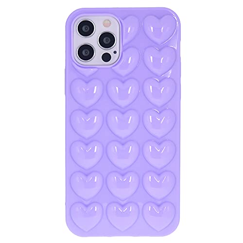 DMaos iPhone 11 Pro Max Hülle für Frauen, 3D Pop Blase Herz Niedlich Gel Cover, Nette Girly für iPhone11 Pro Max 6,7 Zoll - Lavendel von DMaos