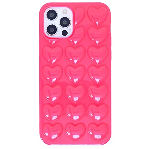 DMaos iPhone 12 Mini Hülle für Frauen, 3D Pop Blase Herz Niedlich Gel Cover, Nette Girly für iPhone12 Mini 5,4 Zoll - Rosa von DMaos