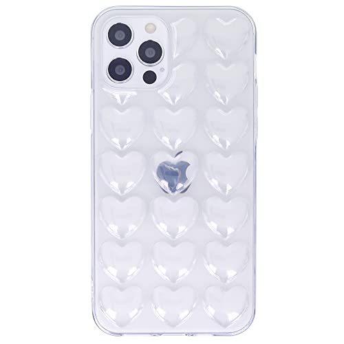 DMaos iPhone 12 Mini Hülle für Frauen, 3D Pop Blase Herz Niedlich Gel Cover, Nette Girly für iPhone12 Mini 5,4 Zoll - Transparent von DMaos