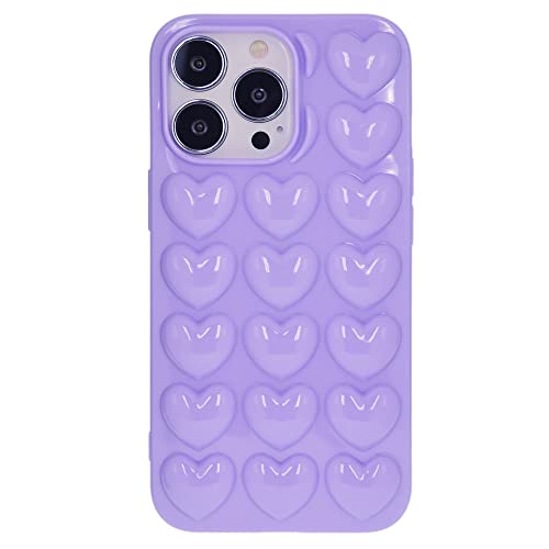 DMaos iPhone 13 Hülle für Frauen, 3D Pop Blase Herz Niedlich Gel Cover, Nette Girly für iPhone13 6,1 Zoll - Lavendel von DMaos