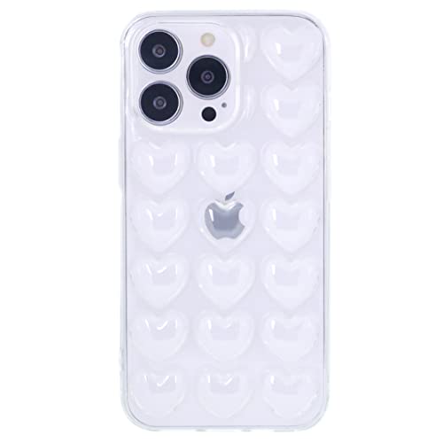 DMaos iPhone 13 Pro Hülle für Frauen, 3D Pop Blase Herz Niedlich Gel Cover, Nette Girly für iPhone13 Pro 6,1 Zoll - Transparent von DMaos