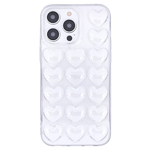 DMaos iPhone 14 Hülle für Frauen, 3D Pop Blase Herz Niedlich Gel Cover, Nette Girly für iPhone14 6,1 Zoll - Transparent von DMaos