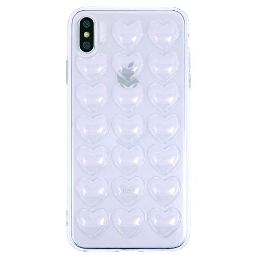 DMaos iPhone X/iPhone XS Hülle für Frauen, 3D Pop Blase Herz Niedlich Gel Cover, Nette Girly für iPhoneX/iPhoneXs 5,8 Zoll - Transparent von DMaos