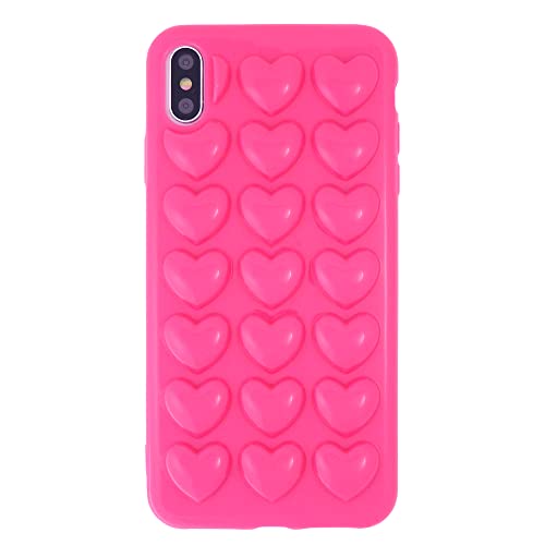 DMaos iPhone XS Max Hülle für Frauen, 3D Pop Blase Herz Niedlich Gel Cover, Nette Girly für iPhoneXs Max 6,5 Zoll - Rosa von DMaos