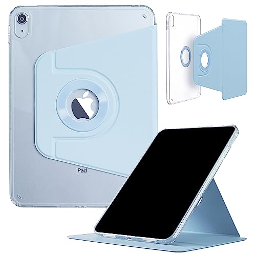 Hülle für iPad 10. Generation 10,9 Zoll 2022, DMaos Slim Magnetic Abnehmbare Smart Cover, Faltbarer Ständer, 360° drehbar - Blau von DMaos