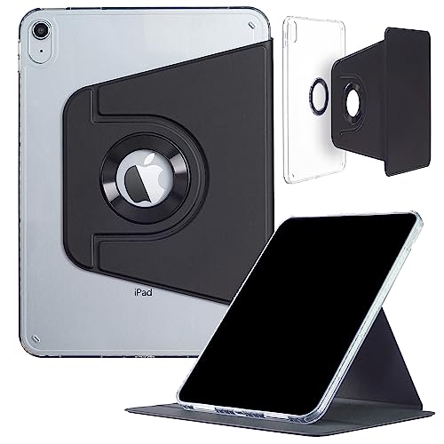 Hülle für iPad 10. Generation 10,9 Zoll 2022, DMaos Slim Magnetic Abnehmbare Smart Cover, Faltbarer Ständer, 360° drehbar - Schwarz von DMaos