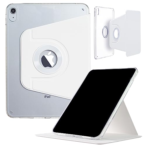 Hülle für iPad 10. Generation 10,9 Zoll 2022, DMaos Slim Magnetic Abnehmbare Smart Cover, Faltbarer Ständer, 360° drehbar - Weiss von DMaos
