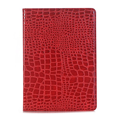 iPad 6. 5. 2018 2017 Hülle für Frauen, iPad Air 2. 1. 9,7 Zoll Hülle, DMaos Krokodil Reflector PU-Leder Folio Smart Cover – Rot von DMaos