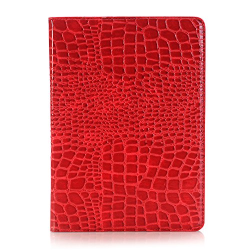 iPad 9. 8. 7. Erzeugung 10,2 Zoll Hülle für Frauen, iPad Air 3rd/iPad Pro 10,5 Zoll Hülle, DMaos Krokodil Synthetisches PU-Leder Folio Smart Cover – Rot von DMaos