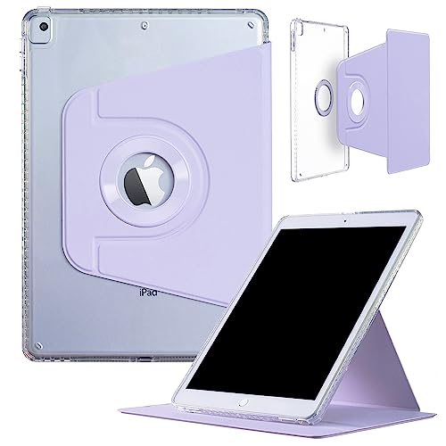 iPad 9. 8. 7. Generation 10,2 Zoll Hülle, iPad Air 3rd/iPad Pro 10,5 Zoll Hülle, DMaos Slim Magnetic Abnehmbare Smart Cover, Faltbarer Ständer, 360° drehbar - Lavendel von DMaos