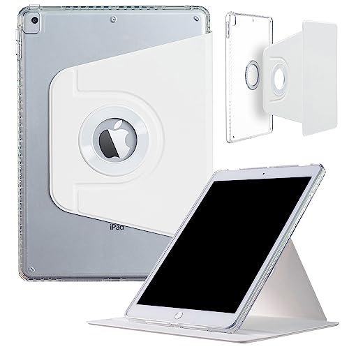 iPad 9. 8. 7. Generation 10,2 Zoll Hülle, iPad Air 3rd/iPad Pro 10,5 Zoll Hülle, DMaos Slim Magnetic Abnehmbare Smart Cover, Faltbarer Ständer, 360° drehbar - Weiss von DMaos