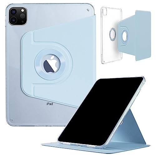 iPad Pro 11 Zoll 2022 2021 2020 2018 Hülle, iPad Air 5. 2022 4. 2020 10,9 Zoll Hülle, DMaos Slim Magnetic Abnehmbare Smart Cover, Faltbarer Ständer, 360° drehbar - Blau von DMaos