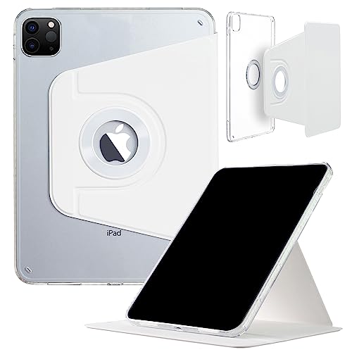 iPad Pro 11 Zoll 2022 2021 2020 2018 Hülle, iPad Air 5. 2022 4. 2020 10,9 Zoll Hülle, DMaos Slim Magnetic Abnehmbare Smart Cover, Faltbarer Ständer, 360° drehbar - Weiss von DMaos