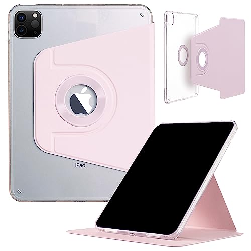 iPad Pro 12,9 Zoll 6. 5. 4. 3. Gen 2022 2021 2020 2018 Hülle, DMaos Slim Magnetic Abnehmbare Smart Cover, Faltbarer Ständer, 360° drehbar - Rosa von DMaos