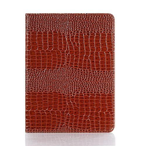 iPad Air-6. (13'') Hülle für Damen, iPad Pro-3. 4. 5. 6. (12,9'') Hülle, DMaos Krokodil Kunstleder Ständer Folio Smart Cover mit Stifthalter – Braun von DMaos