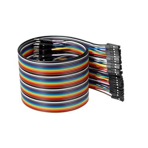 DMiotech 1 Packung 40 Stifte Stecker zu Buchse IDC Flach Band Kabel 50cm Länge 2.54mm Abstand Steckplatine Jumper Drähte für Elektronik Projekte von DMiotech