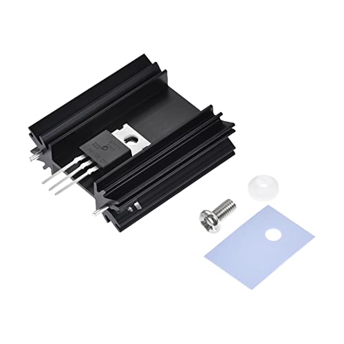 DMiotech 1 Set 25x34x12mm Aluminium Kühlung TO-220 Transistor Dioden mit Dual Pins Schwarz für MOSFET Röhrenradiator von DMiotech