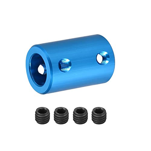 DMiotech 10-10mm L25XD16 Starre Kupplung Welle Kupplung Gelenk Anschluss mit Schrauben Alu Legierung Motor Welle Anschluss für 3D-Drucker Blau von DMiotech