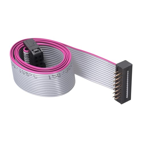 DMiotech 14-poliges Flachbandkabel mit 2,54 mm Rastermaß und 0,5 m Länge, IDC Draht, FC zu FD Steckverbinder, A-Typ Jumperkabel, grau für Computer, LED-Display, DVD DMiotech 14-poliges Flachbandkabel mit 2,54 mm Rastermaß und 0,5 m Länge, IDC Draht, FC zu FD Steckverbinder, A-Typ Jumperkabel, grau für Computer, LED-Display, DVD von DMiotech