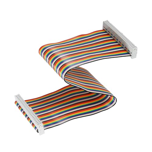 DMiotech 1Stk 50 Pins IDC Draht Flachband Kabel Regenbogen 11. 8 Zoll Maß 2. 54mm Pitch Brettchen Überbrückung Drähte für Computer Audio Systeme von DMiotech